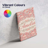 Personalised Name Nouveau Floral Custom Bespoke  Unique Gift Idea Elegant Feature Canvas Wall Art Print Decor Picture Ready to Hang