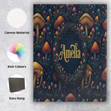 Personalised Name Fantasy Mushroom Forest Custom  Unique Gift Idea Elegant Feature Canvas Wall Art Print Decor Picture Ready to Hang