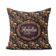 Custom Name Enchanted Forest Mushrooms Seamless Pattern Woodland Square Filled Cushion Throw Pillow Sofa Bed Home Decor Zip Washable UK Made