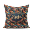 Custom Name Vibrant Fantasy Mushroom Landscape Seamless Pattern Square Filled Cushion Throw Pillow Sofa Bed Home Decor Zip Washable UK Made