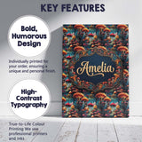 Personalised Name Vibrant Fantasy Mushroom Custom  Unique Gift Idea Elegant Feature Canvas Wall Art Print Decor Picture Ready to Hang