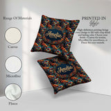 Custom Name Vibrant Fantasy Mushroom Landscape Seamless Pattern Square Filled Cushion Throw Pillow Sofa Bed Home Decor Zip Washable UK Made