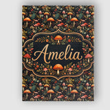 Personalised Name Whimsical Mushroom Garden Custom  Bespoke Interior Contemporary Canvas Wall Art Print Decor Picture Ready to Hang