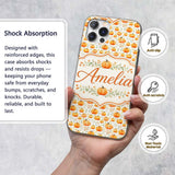 Watercolor Pumpkins Autumn Harvest Printed Design Custom Name Protective Phone Case Mobile Cover Durable Everyday Smartphone Shock Resistant