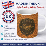Personalized Custom Name Realistic Orange Pumpkins Seamless Pattern Harvest Season Custom 11oz Ceramic Coffee Tea Mug White Large Handle