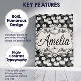 Personalised Name Monochrome Pumpkin Custom Premium Decorative Design Modern Room Accent Canvas Wall Art Print Decor Picture Ready to Hang