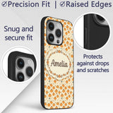 Cute Small Pumpkins and Floral Sprigs Seamless Custom Name Protective Phone Case Mobile Cover Durable Everyday Smartphone Shock Resistant