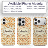 Cute Small Pumpkins and Floral Sprigs Seamless Custom Name Protective Phone Case Mobile Cover Durable Everyday Smartphone Shock Resistant