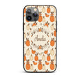 Orange and White Pumpkins with Autumn Leaves Custom Name Protective Phone Case Mobile Cover Durable Everyday Smartphone Shock Resistant