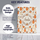 Personalised Name Orange and White Pumpkins Custom  Bespoke Interior Contemporary Canvas Wall Art Print Decor Picture Ready to Hang