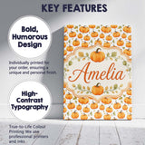 Personalised Name Watercolor Pumpkins and Custom  Unique Gift Idea Elegant Feature Canvas Wall Art Print Decor Picture Ready to Hang