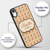 Autumn Pumpkins and Swirling Leaves Seamless Custom Name Protective Phone Case Mobile Cover Durable Everyday Smartphone Shock Resistant