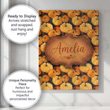 Personalised Name Painterly Pumpkin Harvest Custom  Bespoke Interior Contemporary Canvas Wall Art Print Decor Picture Ready to Hang