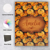 Personalised Name Painterly Pumpkin Harvest Custom  Bespoke Interior Contemporary Canvas Wall Art Print Decor Picture Ready to Hang