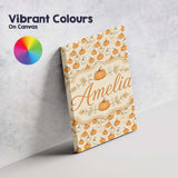 Personalised Name Soft Watercolor Pumpkins Custom  Unique Gift Idea Elegant Feature Canvas Wall Art Print Decor Picture Ready to Hang