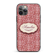 Vintage Red Toile Floral Birds and Fruit Seamless Custom Name Protective Phone Case Mobile Cover Durable Everyday Smartphone Shock Resistant