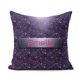 Custom Name Neon Geometric Lines Abstract Background Futuristic Square Filled Cushion Throw Pillow Sofa Bed Home Decor Zip Washable UK Made