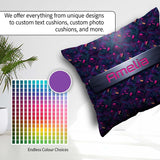 Custom Name Neon Geometric Lines Abstract Background Futuristic Square Filled Cushion Throw Pillow Sofa Bed Home Decor Zip Washable UK Made