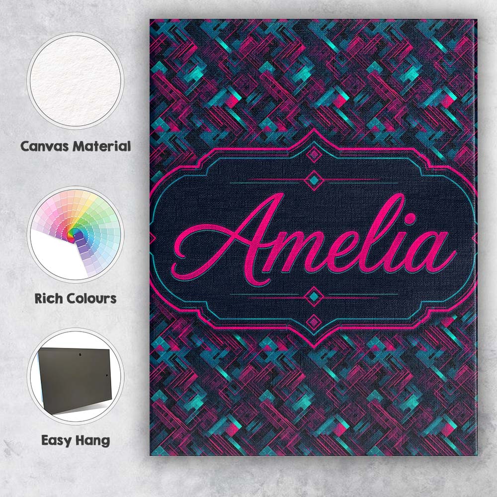 Personalised Name Cyberpunk Circuit Style Custom  Unique Gift Idea Elegant Feature Canvas Wall Art Print Decor Picture Ready to Hang