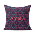 Custom Name Abstract Neon Zigzag Texture Pattern Dark Background Square Filled Cushion Throw Pillow Sofa Bed Home Decor Zip Washable UK Made