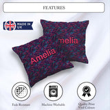 Custom Name Abstract Neon Zigzag Texture Pattern Dark Background Square Filled Cushion Throw Pillow Sofa Bed Home Decor Zip Washable UK Made