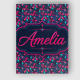 Personalised Name Abstract Neon Polygon Custom  Modern Room Accent Elegant Feature Canvas Wall Art Print Decor Picture Ready to Hang