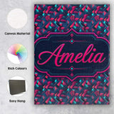 Personalised Name Abstract Neon Polygon Custom  Modern Room Accent Elegant Feature Canvas Wall Art Print Decor Picture Ready to Hang