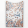Soft Pastel Marble Swirl Abstract Seamless Pattern Elegant Fluid  Personalised Custom Name Super Soft Fleece Blanket Bed Sofa Throw