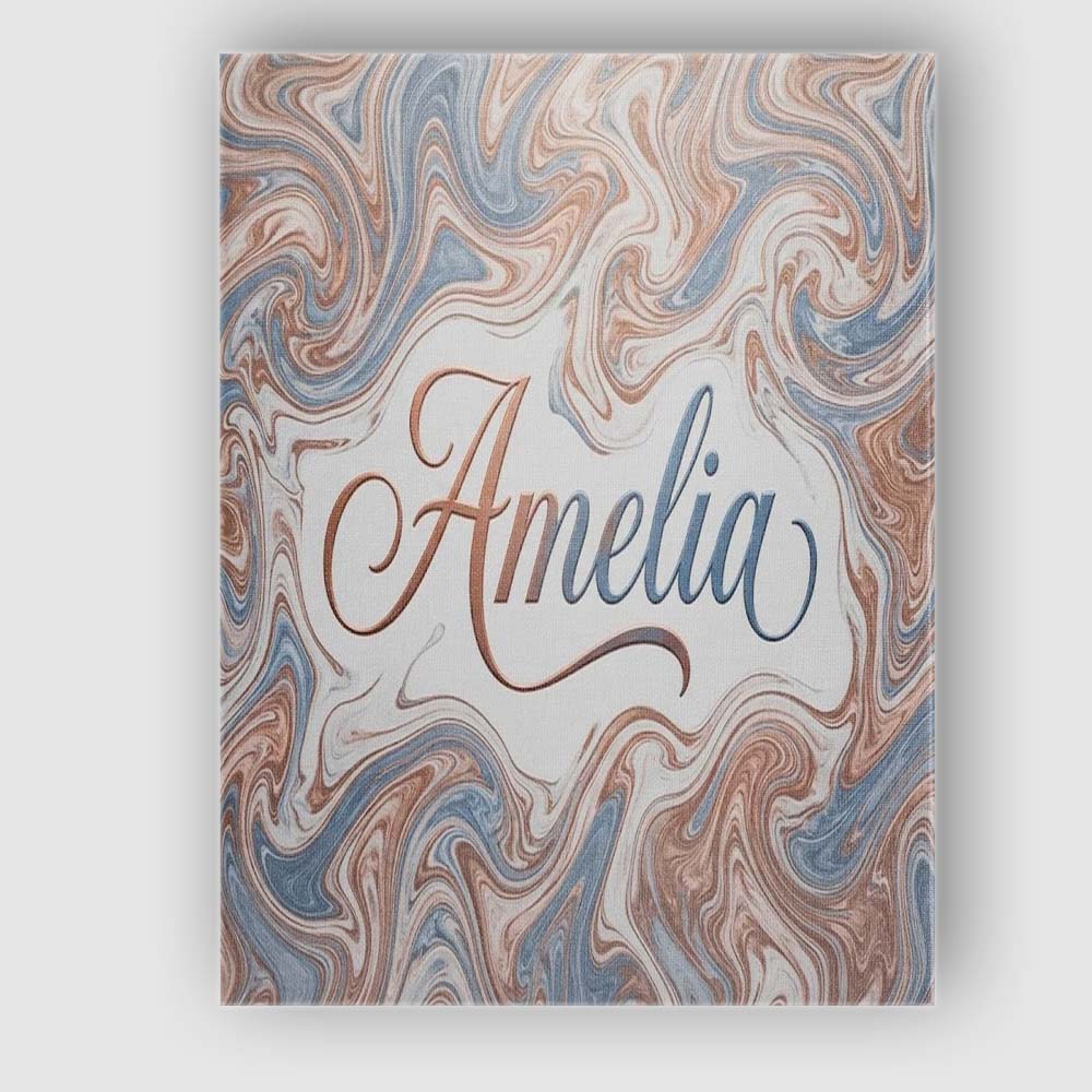 Personalised Name Soft Pastel Marble Swirl Custom  Unique Gift Idea Elegant Feature Canvas Wall Art Print Decor Picture Ready to Hang