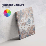 Personalised Name Soft Pastel Marble Swirl Custom  Unique Gift Idea Elegant Feature Canvas Wall Art Print Decor Picture Ready to Hang