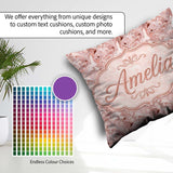 Custom Name Delicate Rose Marble Swirl Seamless Pattern Soft Art Square Filled Cushion Throw Pillow Sofa Bed Home Decor Zip Washable UK Made