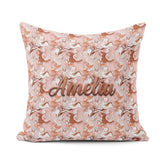 Custom Name Warm Terracotta Marble Swirl Seamless Pattern Earthy Square Filled Cushion Throw Pillow Sofa Bed Home Decor Zip Washable UK Made