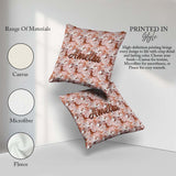 Custom Name Warm Terracotta Marble Swirl Seamless Pattern Earthy Square Filled Cushion Throw Pillow Sofa Bed Home Decor Zip Washable UK Made