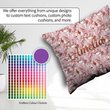 Custom Name Muted Pink Flow Abstract Seamless Pattern Soft Fluid Square Filled Cushion Throw Pillow Sofa Bed Home Decor Zip Washable UK Made