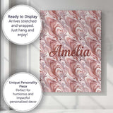 Personalised Name Elegant Blush Marble Custom  Unique Gift Idea Modern Room Accent Canvas Wall Art Print Decor Picture Ready to Hang