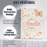 Personalised Name Delicate Butterfly Floral Custom  Bespoke Interior Contemporary Canvas Wall Art Print Decor Picture Ready to Hang
