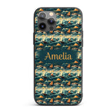 Colorful Ocean Waves Sailboats Scenic Seamless Custom Name Protective Phone Case Mobile Cover Durable Everyday Smartphone Shock Resistant