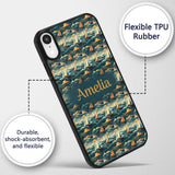 Colorful Ocean Waves Sailboats Scenic Seamless Custom Name Protective Phone Case Mobile Cover Durable Everyday Smartphone Shock Resistant