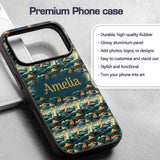Colorful Ocean Waves Sailboats Scenic Seamless Custom Name Protective Phone Case Mobile Cover Durable Everyday Smartphone Shock Resistant