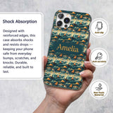 Colorful Ocean Waves Sailboats Scenic Seamless Custom Name Protective Phone Case Mobile Cover Durable Everyday Smartphone Shock Resistant