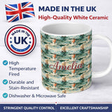 Personalized Custom Name Classic Sailing Boats Rough Sea Seamless Pattern Artistic Ocean 11oz Ceramic Coffee Tea Mug White Large Handle
