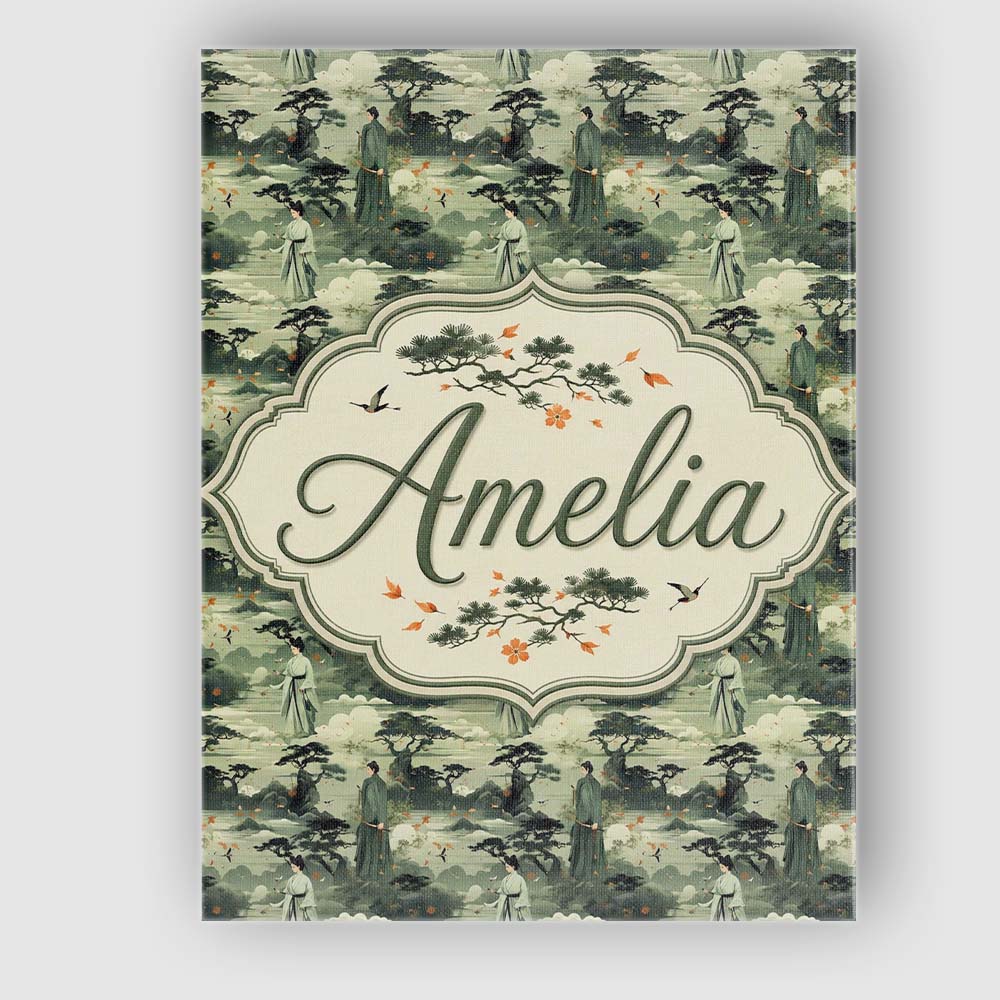 Personalised Name Traditional Asian Landscape Custom Unique Gift Idea Modern Room Accent Canvas Wall Art Print Decor Picture Ready to Hang