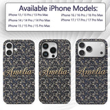 Elegant Midnight Floral Doll Garden Seamless Custom Name Protective Phone Case Mobile Cover Durable Everyday Smartphone Shock Resistant