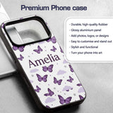 Purple Butterfly Clouds Stars Dreamy Seamless Custom Name Protective Phone Case Mobile Cover Durable Everyday Smartphone Shock Resistant