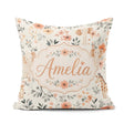 Custom Name Baby Elephants Floral Seamless Pattern Nursery Style Square Filled Cushion Throw Pillow Sofa Bed Home Decor Zip Washable UK Made