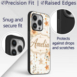 Watercolor Floral Stars Hanging Blooms Seamless Custom Name Protective Phone Case Mobile Cover Durable Everyday Smartphone Shock Resistant