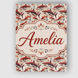 Personalised Name Bold Red Sharks Ocean Custom  Modern Room Accent Elegant Feature Canvas Wall Art Print Decor Picture Ready to Hang