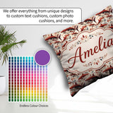Custom Name Bold Sharks Ocean Floral Seamless Pattern Cream Name Square Filled Cushion Throw Pillow Sofa Bed Home Decor Zip Washable UK Made