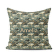 Custom Name Classic Shark Seaweed Ocean Seamless Deep Background Square Filled Cushion Throw Pillow Sofa Bed Home Decor Zip Washable UK Made