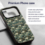 Classic Shark Seaweed Ocean Seamless Pattern Deep Custom Name Protective Phone Case Mobile Cover Durable Everyday Smartphone Shock Resistant
